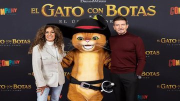 Antonio Banderas em evento publicitário de seu nome filme, 'O Gato de Botas 2: O Ultimo Pedido'. - Instagram/@antoniobanderas