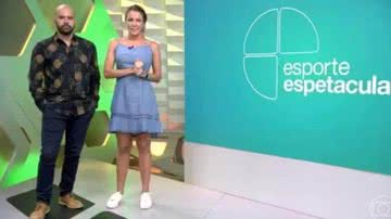 Bárbara Coelho se emociona e é amparada por Lucas Gutierrez - Reprodução/TV Globo