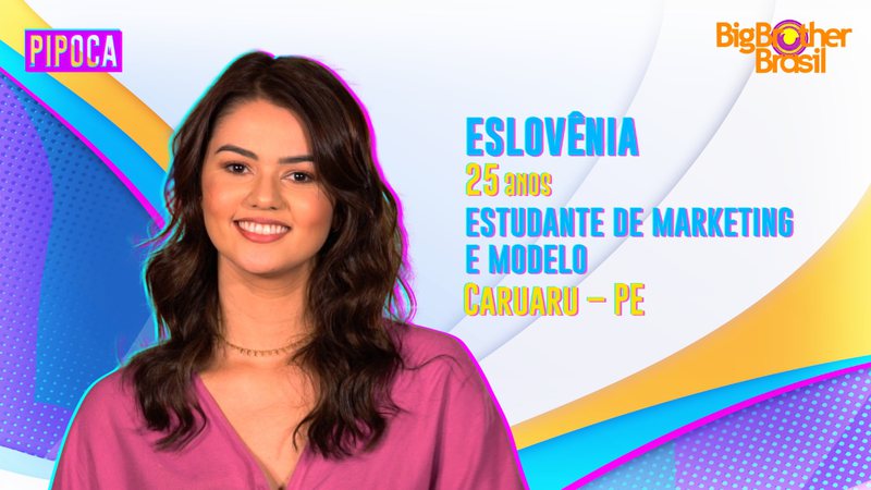 Eslovênia Marques é a nova 'Pipoca' do 'BBB 22' - Reprodução/TV Globo