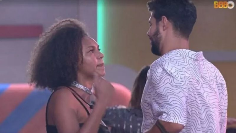 Rodrigo levou uma invertida de Jessi no 'BBB22' - TV Globo