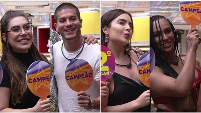 Naiara, Arthur, Jade e Linn integraram apenas os próprios pódios - TV Globo