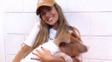 Gabriela Baltazar adotou a porca ainda filhote, levando o animal para seu apartamento - Instagram/@gabrielabalttazar