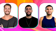 Gustavo, Vyni e Pedro Scooby se enfrentam no paredão desta semana - Reprodução/Globo
