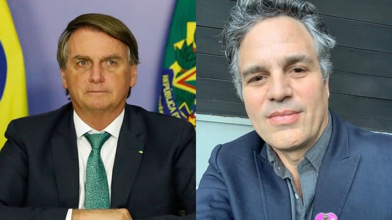 Jair Bolsonaro discutiu com Mark Ruffalo no Twitter - Instagram/@jairmessiasbolsonaro e @markruffalo