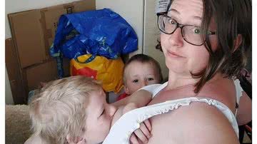 Sherryl Winne é mãe de dois meninos, Riley, de 6 anos, e Mylo, de 5 - Reprodução/The Daily Mail