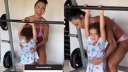 Gracyanne Barbosa se diverte ao ajudar a neta na academia. - Instagram/@graoficial