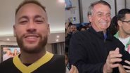 Neymar gravou vídeo para Bolsonaro - Reprodução/Vídeo/YouTube e Instagram/@institutoneymarjr