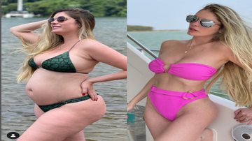 Antes e depois de dieta que fez Bárbara Evans perder 25kg. - Instagram/@barbaraevans22