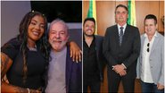 Ludmilla apoia Lula enquanto cantores sertanejos, em sua maioria, Jair Bolsonaro. - Embratur e Instagram/@lulaoficial