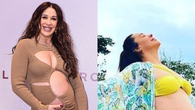 Claudia Raia exibiu barrigão de grávida - AgNews/Marcelo Sá Barretto e Instagram/@jarbashomemdemello