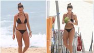 Bárbara Coelho saboreando uma água de coco durante voltinha na praia. - Fabricio Pioyani/AgNews