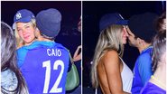 Caio Castro e Daiane de Paula trocaram beijos após o jogo. - Araújo/AgNews