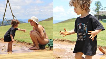 Giovanna Ewbank compartilhou fotos brincando na lama com o filho - Instagram/@gioewbank