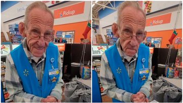 Idoso funcionário do Walmart ficou incrédulo com a boa ação. - Instagram/@bug_boys