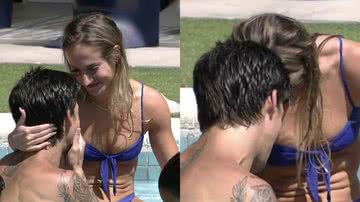 Bruna Griphao e Gabriel Tavares trocam gracejos na piscina do BBB - Reprodução/TV Globo