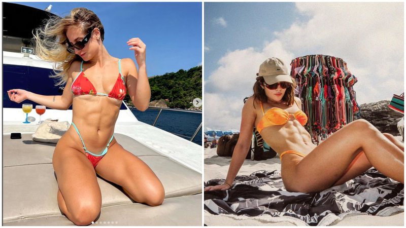 Bruna Griphao e Jade Picon ostentam seus tanquinhos nas redes. - Instagram/@brunagriphao e @jadepicon