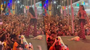 Marina Sena canta no Carnaval de Recife e cachorro dormindo chama a atenção. - Twiiter