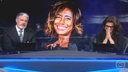 Willian Bonner e Renata Vasconcellos se emocionaram com a despedida de Gloria Maria. - TV Globo