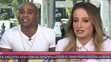 As manchetes das entrevistas com Cezar Black e Bruna Griphao chamaram a atenção do público - Reprodução/TV Globo