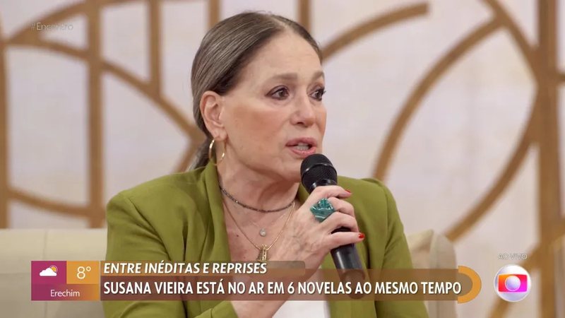 Susana Vieira divertiu os telespectadores com a revelação. - TV Globo