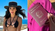 Bruna Biancardi, noiva de Neymar, segurando um passaporte italiano - Foto: Reprodução/Instagram