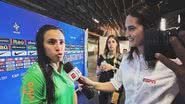 Marta sendo entrevistada por Mariana Spinelli, ainda antes da viagem à Austrália. - ESPN