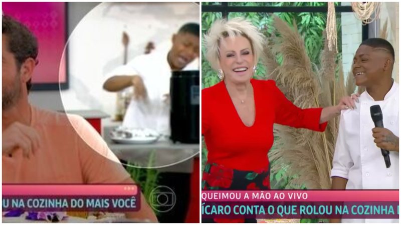 O cozinheiro júnior explicou o acidente para a veterana. - TV Globo
