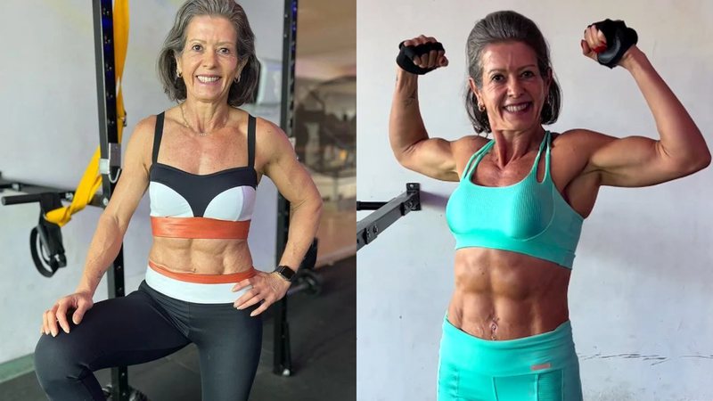 Musa fitness de 61 anos, ela inspira os seguidores ao mostrar treinos e rotina saudável - Arquivo pessoal