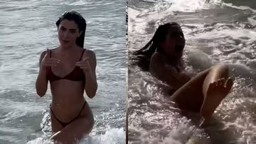 Jade Picon leva caldo ao sair do mar - Reprodução/Instagram