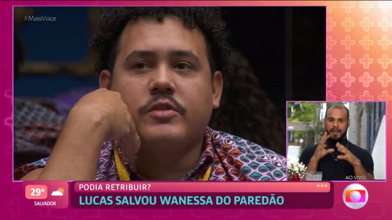 Eliminado do oitavo paredão do ‘Big Brother Brasil 24’, Marcus Vinícius participou do 'Café da Manhã' no ‘Mais Você’ - Reprodução │Globo