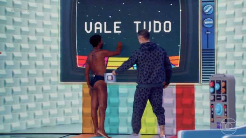 Luís Miranda aparece sem roupa no Caldeirão e choca Marcos Mion: "Que isso!" - Reprodução/X