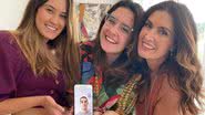 Fátima com as filhas, Laura e Beatriz, em vídeochamada com Vinícius - Reprodução/Instagram