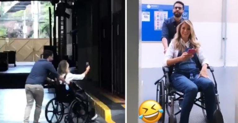 Ticiane chegou em cadeiras de rodas no estúdio - Reprodução/Instagram