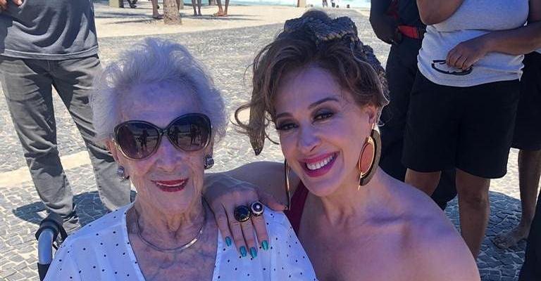 Odette Raia, de 95 anos, ao lado da filha, a atriz Cláudia Raia - Reprodução/Instagram
