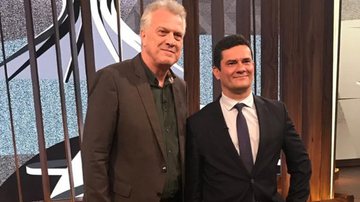 Pedro Bial e Sergio Moro em gravação do 'Conversa com Bial' que será exibido na estreia da nova temporada. - TV Globo