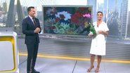 Sabrina Simonato substituiu Glória Vanique no 'Bom Dia SP' de hoje e ganhou flores - Reprodução/TV Globo