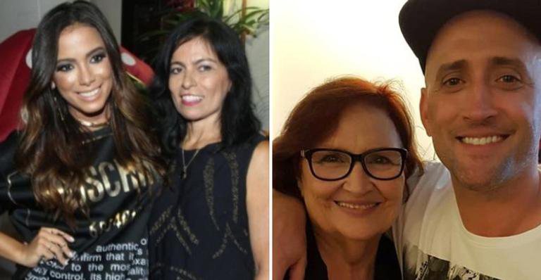 Anitta e sua mãe, Mirian. Paulo Gustavo e sua mãe, Déa. - AGNews/Reprodução/Instagram
