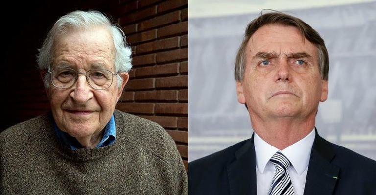 Noam Chomsky e Bolsonaro - Reprodução/Instagram