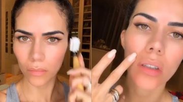 Dani Albuquerque compartilhou sua rotina de alongamento facial nas redes sociais - Reprodução/Instagram