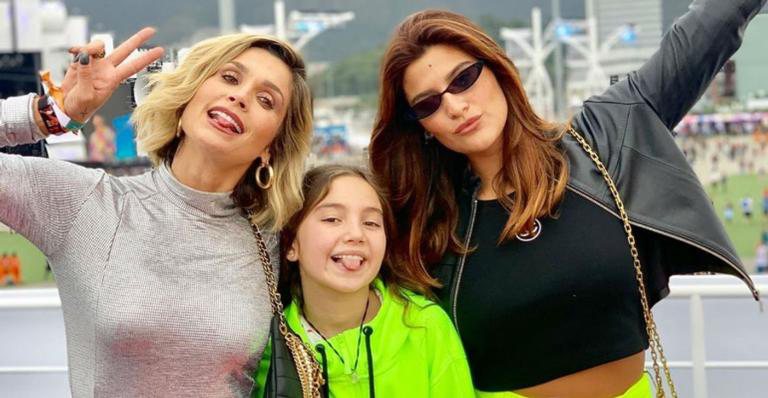 Flávia Alessandra e as filhas no Rock in Rio - Reprodução/Instagram