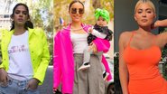 Bruna Marquezine, Sabrina Sato e Kylie Jenner são algumas famosas que apostaram na tendência Neon e arrasaram! - Reprodução/Instagram/Montagem