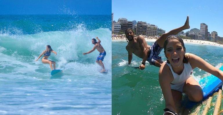 Isabella Santoni surfa ao lado do namorado - Instagram/ @isabellasantoni