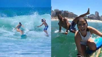 Isabella Santoni surfa ao lado do namorado - Instagram/ @isabellasantoni