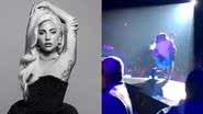 Lady Gaga cai de palco após subir no colo de fã - Twitter: @laur_calderone