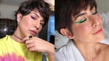 A atriz aderiu à tendência e está arrasando nas maquiagens coloridas - Instagram/@fepaesleme