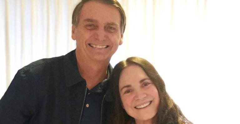 Jair Bolsonaro e Regina Duarte se encontraram no período eleitoral de 2018 - Twitter/jairbolsonaro