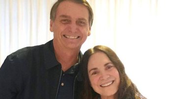 Jair Bolsonaro e Regina Duarte se encontraram no período eleitoral de 2018 - Twitter/jairbolsonaro