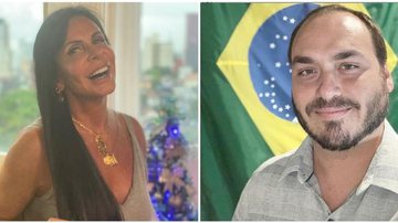 Gretchen e Carlos Bolsonaro têm atrito nas redes sociais - Instagram/@mariagretchen/@carlosbolsonaro