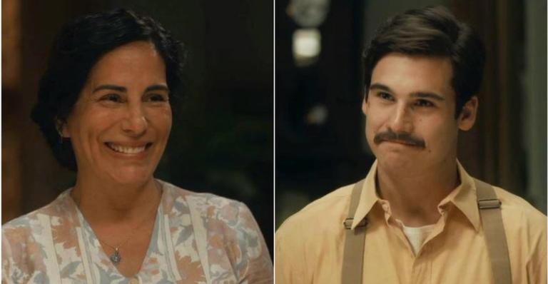 Lola (Gloria Pires) fica radiante com pedido de perdão de Alfredo (Nicolas Prattes) em 'Éramos Seis' - Globo