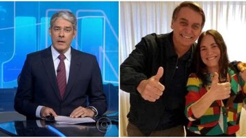 William Bonner lê comunicado oficial da Rede Globo para Regina Duarte - Reprodução